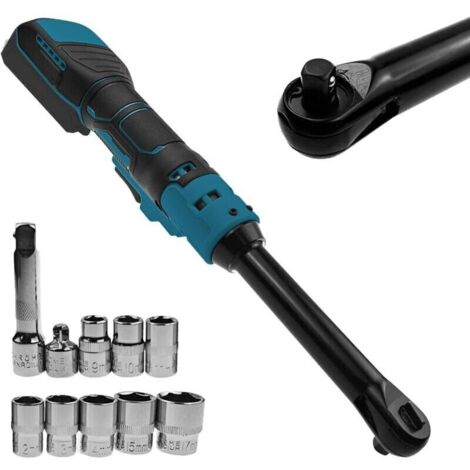 Verlängerter 3/8"-Akku-Ratschenschlüssel für Makita 18V-Akku, 16 cm verlängerter Kopf, 320 U/min, 80 Nm, elektrischer Ratschenschlüsselsatz mit LED-Licht und 8 Steckschlüsseln