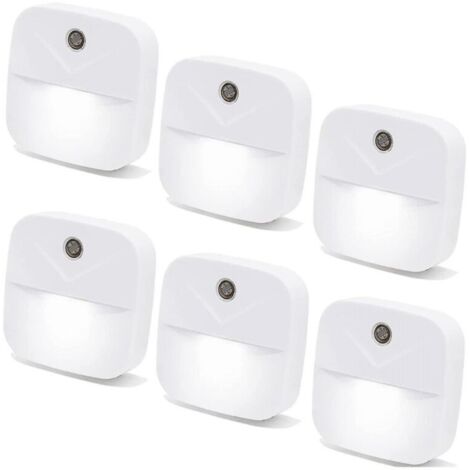 6er-Pack LED-Nachtlichter zum Einstecken, intelligente Nachtlichter mit europäischem Stecker für Dämmerungssensoren bis Morgengrauen
