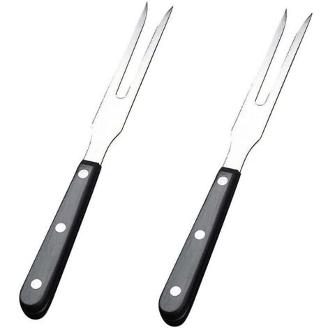 2-teiliges Tranchierbesteck aus Edelstahl, Topfgabeln, Fleischgabeln zum Grillen, Kochen, für gebratenen Truthahn, Abendessen und Feste (1/4)
