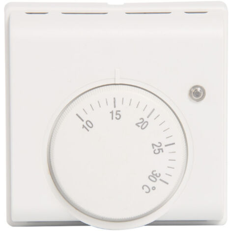 Raumthermostat, 220V mechanischer Thermostat, Temperaturregler, Klimaanlage und Fußbodenheizung, Fußbodenheizung, Aufputzmontage mit Ein-/Ausschalter. (1/4)