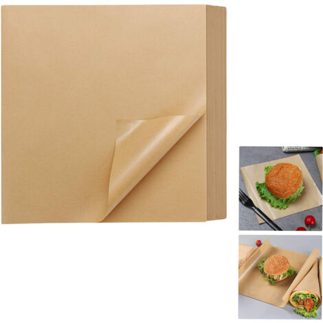 Metzgerpapier für die Gastronomie, 200 Blatt 8,7" x 8,7" großes Packpapier, Hamburgerpapier, Einlagen für Lebensmittelkörbe, Geschenkpapier, farbiges Wachspapier (quadratisch) (1/4)