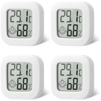 Confezione da 4 termometri per interni, mini termometri e igrometri, monitor di temperatura e umidità ad alta precisione con icona di comfort per cucina, cameretta, serra, magazzino, ufficio