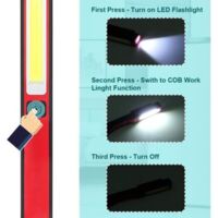DOITOOL LED-Arbeitstaschenlampe – Mit Magnetfuß & Clip, COB-LED, Kein Batterie-Bundle | Für Werkstatt & Camping