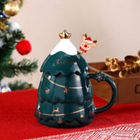 Leichter und luxuriöser Weihnachtsbaum in neuartiger Form mit Mischstab, fröhliche Ausstrahlung, exklusives Geschenk mit großem Fassungsvermögen, Keramikmarke