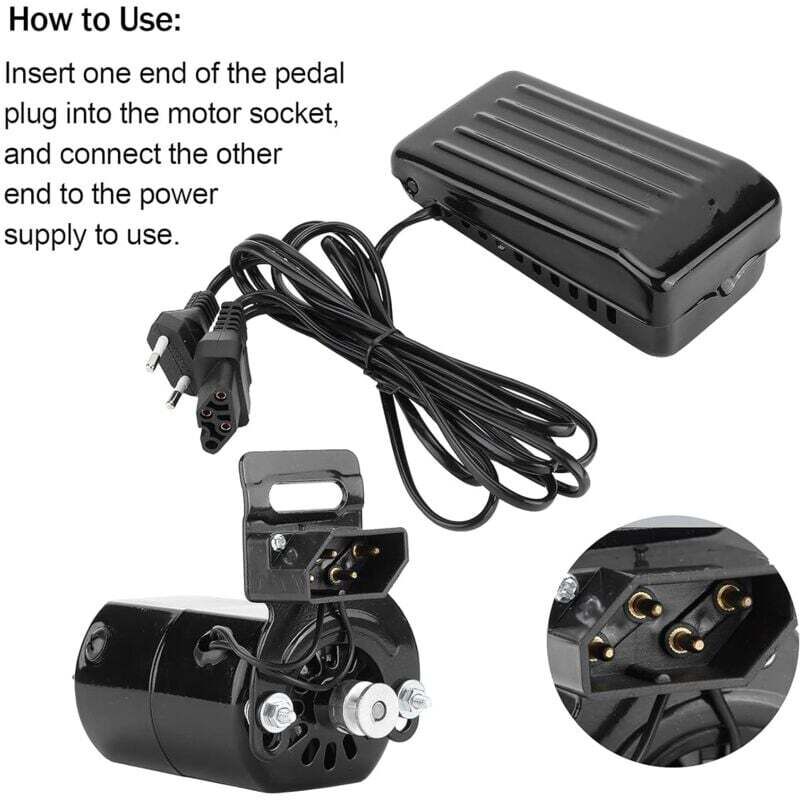 Motore Macchina Cucire 180w Motore Per Macchina Da Cucire Da 180 W, 10000 Giri/min Con Pedale Cinghia E Coppia Di Spazzole Di Carbone Per Vecchie Macchine Da Cucire Domestiche Per Vecchie Macchine