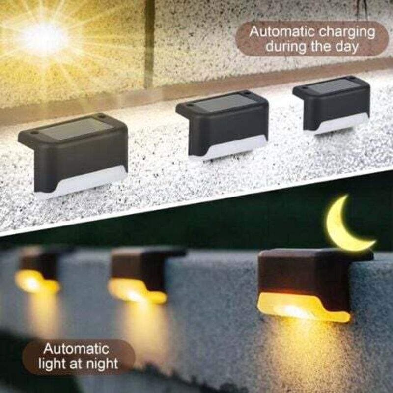 DetarZinLED Luci Solari Esterno, Luce per scale solare IP68 impermeabili con On/Off Automatico luci solari per decking, per giardini, cortili, terrazze (6 Pezzi-Blu
