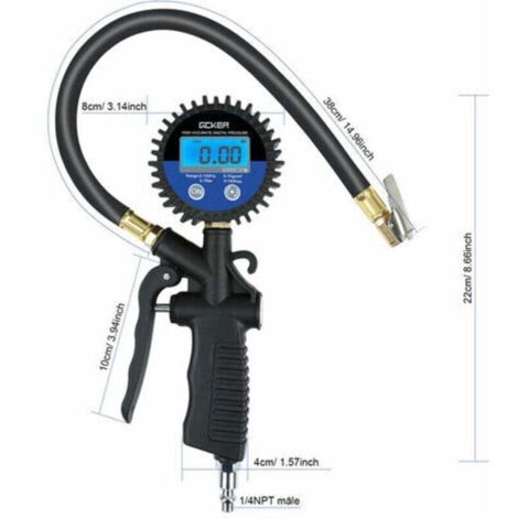 MANOMETRO PRESSIONE PNEUMATICI DIGITALE DISPAY Lcd Auto Moto Camper