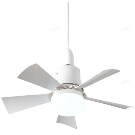 Ventilatore da soffitto con telecomando silenzioso - Lampada da soffitto a 5 pale E26 Ventilatore da soffitto estate/inverno Camera da letto Sala da pranzo, bianco