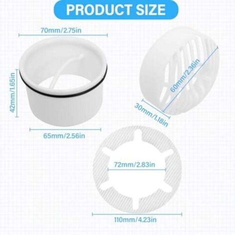 Filtro doccia, 2 pezzi raccogli-capelli in silicone, copertura per scarico doccia, facile da installare e pulire | Leroy Merlin