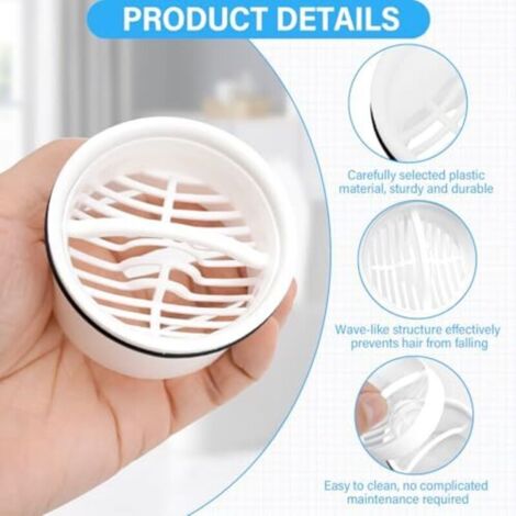 IMPTS Set Di Scarico Extra Piatto, 90 Mm, Foro Di Scarico Per Piatto Doccia Sifone Con Tappo Antiodore Filtro Per Capelli Tubo Flessibile 85235770
