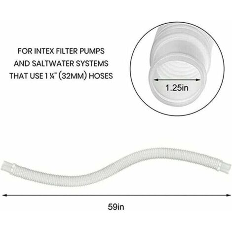 Tubo Flessibile Per Piscina Da 9 Metri - Diametro 38 Mm (6/4"), Colore Blu - Divisibile In Pezzi Da 1,5 M Con Manicotti - Resistente Ai Raggi UV E Temperature Estreme (-40°C A +70°C) - PE