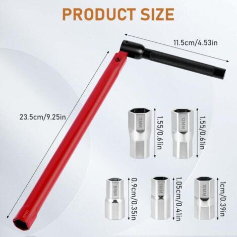 Chiave per rubinetto a 4 vie, rubinetto per rubinetto dell'acqua 4 in 1 Strumento chiave a croce Strumento manuale per chiave da bagno