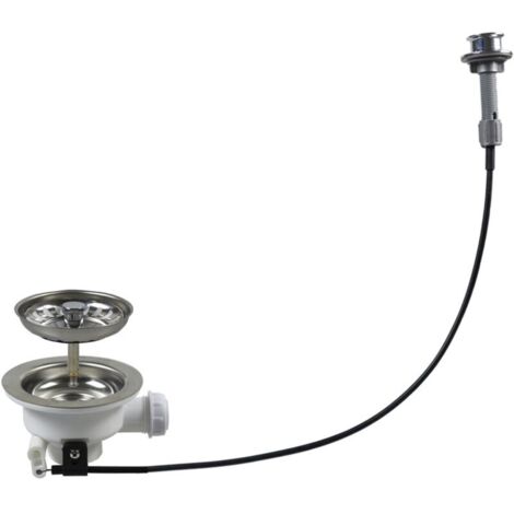 AIPERQ XK256C019 Sistema di scarico per lavello da cucina, filtro a ciotola con comando via cavo, kit di scarico per lavello