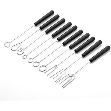 Forchetta per immersione di cioccolato, set di forchette per immersione in acciaio inossidabile, 10 pezzi di forchette per cioccolato divise in acciaio inossidabile, utensili decorativi fai da te per 