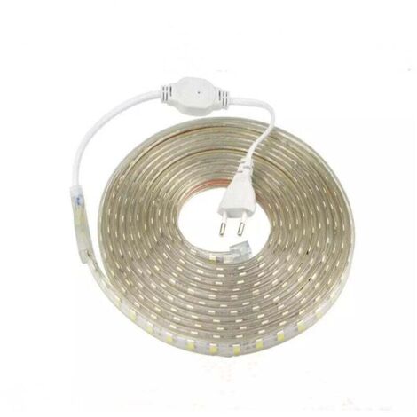 Striscia LED 220V 20 Metri Bianco Freddo 6500K – SMD 5050, Impermeabile IP65, Flessibile Per Interni/Esterni