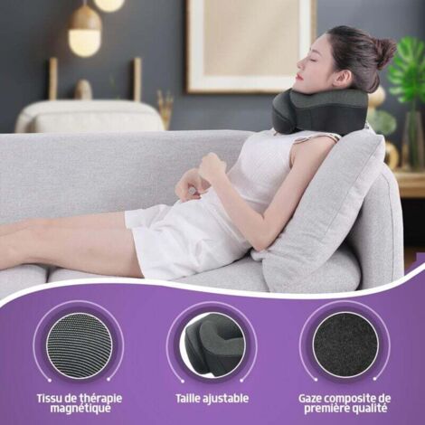 Cuscino Da Viaggio Cervicale TRAVARA In Memory Foam - Compatto, Ergonomico, Con Custodia - Per Aereo, Treno, Auto