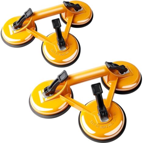 2 pezzi Ventosa in alluminio per vetro e piastrelle Ventosa per piastrelle Capacità massima 120 kg Ventosa per vetraio da 118 mm con 3 ventose Ventosa per movimentazione per piastrelle, vetro, legno, 