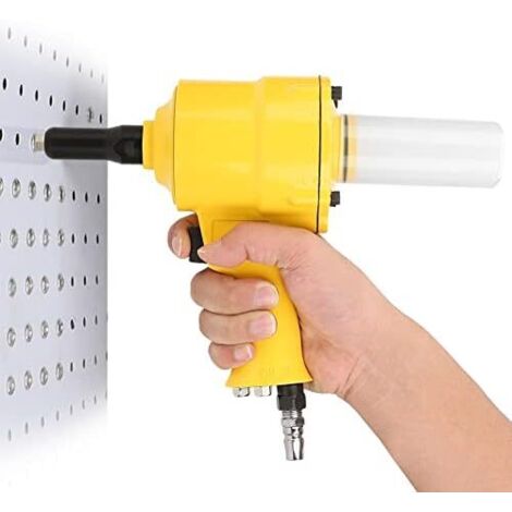 Rivettatrice pneumatica FA802, pistola per rivetti con impugnatura a pistola, utensile per rivettatura pneumatica da 2,4-4,8 mm per chiodi in alluminio/chiodi in acciaio