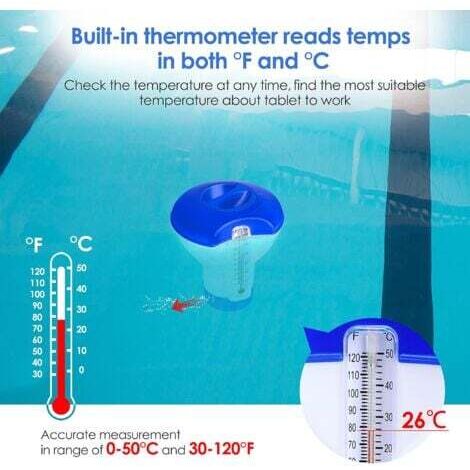 Diffusore Di Cloro Per Piscina Con Termometro, Erogatore Automatico Di Cloro Galleggiante Da 5 Pollici Erogatore Chimico Per Piscina Laghetto Spa 87839882