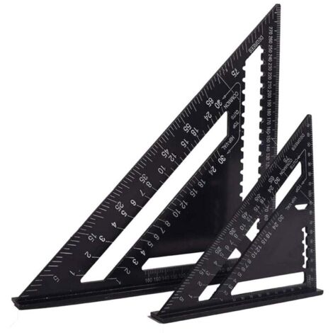 Squadra Da Carpentiere In Alluminio Estink 30,48 Cm, Multifunzione: Goniometro, Righello, Tracciatore, Per Costruzione E Falegnameria