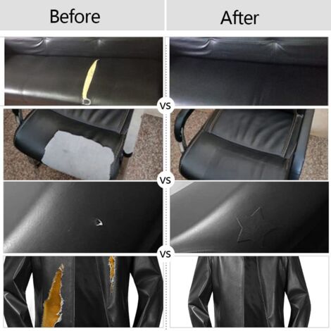 Rotolo adesivo in pelle 50 x 120 cm, adesivo in similpelle, toppa in pelle per riparazione divani, sedili auto, borse, giacche in pelle (nero) - RAPANDA