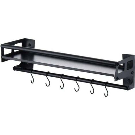 Portautensili Da Parete In Acciaio Inox Con Ganci Mobili – Kit Adesivo Senza Trapano, Capacità 6 Kg, Per Cucina E Casa
