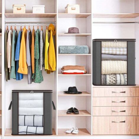 Sac De Rangement Extra Large 110x140 Cm Avec Cordon De Serrage - Imperméable Tissu Oxford Noir Pour Couette, Oreillers, Vêtements Et Déménagement