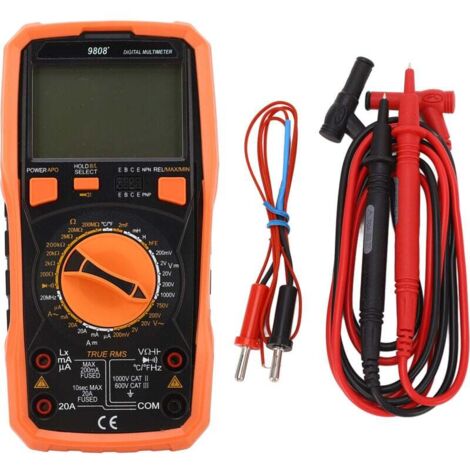 Multimètre Numérique LCD Mesure Tension Courant AC DC Résistance