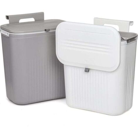 Poubelle À Compost 2 Pièces Suspendue Avec Couvercle Pour Cuisine Salle De Bain Bureau