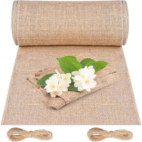 Chemin de Table Toile de Jute Naturelle Maille Large 5m
