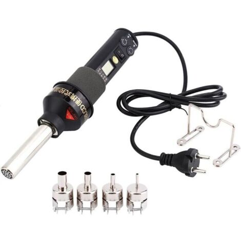 Pistola termica, stazione di saldatura elettronica regolabile da 220 V e 450 W per pistola termica, stazione dissaldante con schermo LCD - RW