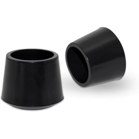 Set di 4 tappi rotondi antiscivolo in gomma sintetica per gambe di sedie, 30 mm, diametro 3,0 cm, nero