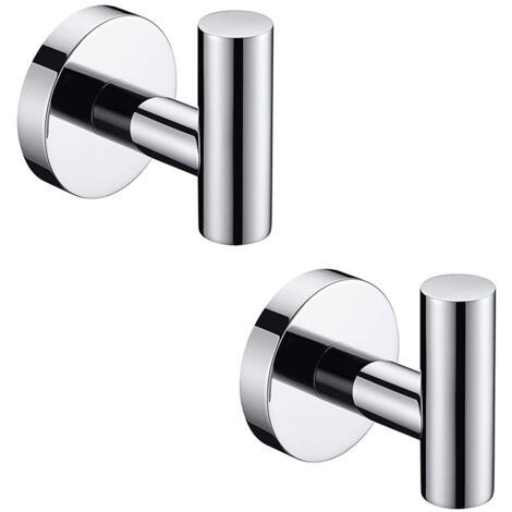 2 ganci in acciaio inox per bagno, WC, cappotto, asciugamano, cappello - Ampia scelta