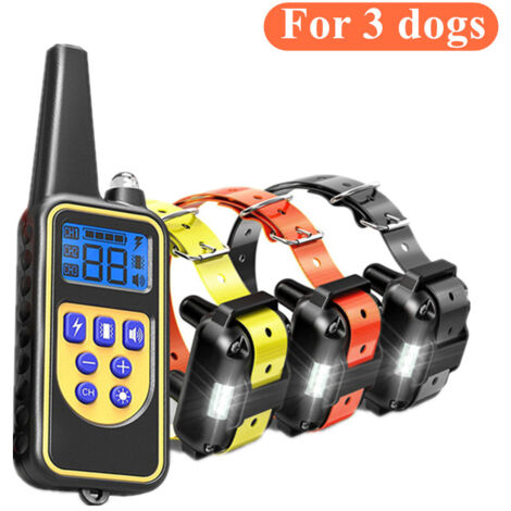 Collare antiurto per cani (confezione da 3) - Collare per addestramento cani con telecomando, collare elettronico impermeabile IP65 per addestramento cani con vibrazione delicata e cicalino per cani d
