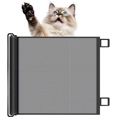 Cancelletto di sicurezza retrattile per bambini/animali domestici, adatto per uso interno ed esterno, larghezza massima 110 cm, nero, 11078 cm