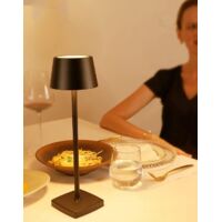 Lampada da Tavolo Senza Fili, Moslumin 5000mAh Ricaricabile LED Lampada da Comodino USB, Dimmerabile, Impermeabile, 3 Modalità di Colore, Luce a Batteria per Scrivania Esterno Ristorante (Marrone