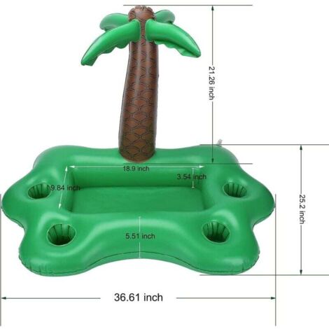 Bandeja Inflable Portabebidas Para Piscina – Soporte Flotante De PVC Con Bomba Incluida – Ideal Para Refrescos, Snacks Y Frutas – Perfecto Para Fiestas De Verano Y Playas