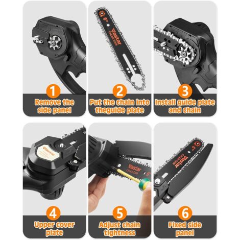 2 Piastre Guida Di Ricambio In Acciaio Da 13 Cm Per Mini Motosega Da 4 Pollici – Resistenti All'Usura, Per Taglio Preciso