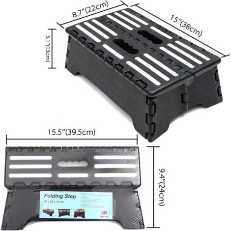 Sgabello Pieghevole Portatile – Robusto, Leggero, Capacità 136 Kg, Altezza 22 Cm, Antiscivolo, Per Cucina, Bagno, Camper, Anziani E Bambini - 2