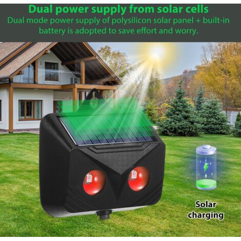 2 Répulsif Pour Animaux à énergie Solaire, Répulsif Pour Chats D Mouvement Et Lumiere Clignotante 99259007