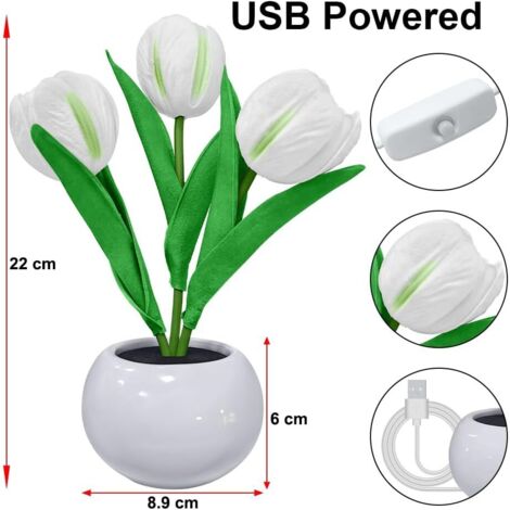 Violet tulipe fleurs veilleuse bricolage fleurs éclairées veilleuse pour