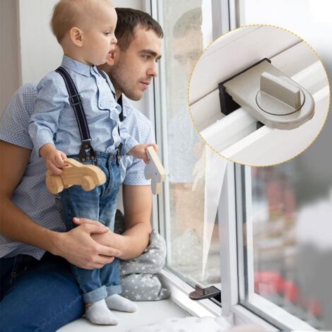4 pcs Bloque porte coulissante, verrouillage de sécurité pour bébé bloque- fenêtre placard serrures sécurité, bloque fenetre sans percage | Rakuten