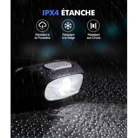 Lot De 2 Lampes Frontales Gritin LED Puissantes, 3 Modes D'éclairage, Rouge/noir/blanc