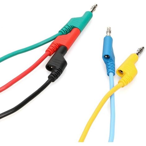 Set Cavi Con Miniganci A Banana 4mm Per Multimetro | Oiyagai 1 Metro 22AWG 3A | Rosso E Nero