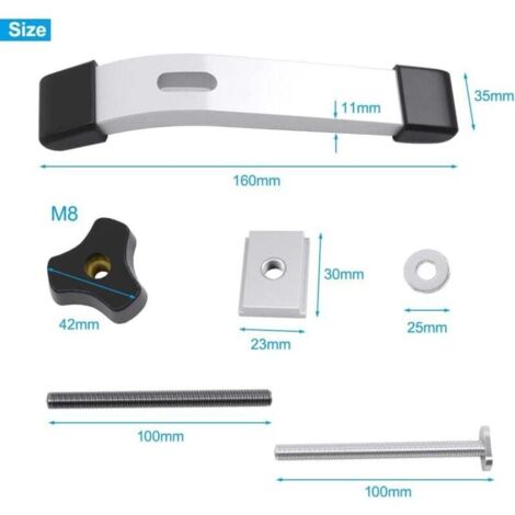 Limiteur De Chute Pour Rainure En T 45mm - Connecteur Coulissant Pour Rail De Guidage - Alliage Aluminium - Travail Du Bois