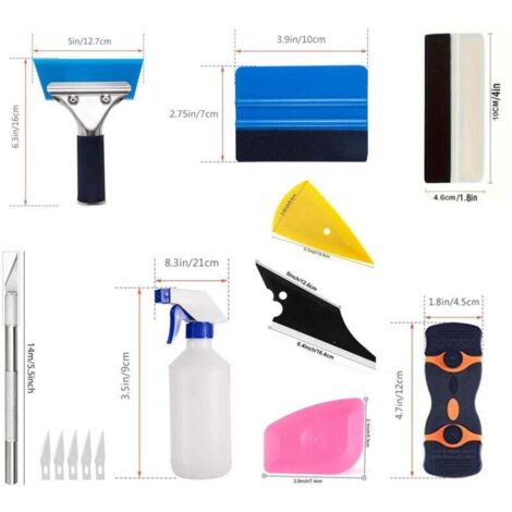 Kit D'outils Teintés Pour Fenêtre De Voiture, Raclette Pour Teinture De Fenetre Kit Doutils De 35 Pieces En Vinyle Kit Dapplication De Film Teinte Pour Installation De Film De Voiture Kit 87003247