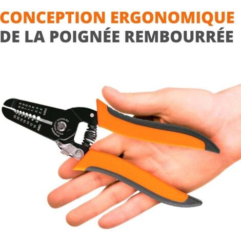 Lot De 5 Pinces à Dénuder Et Coupe-Fils - Outils Électricien 10-22 AWG Avec Verrouillage