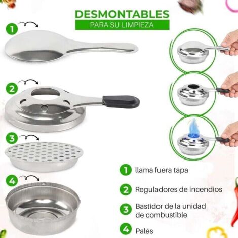 Chauffe Plat Extérieur Brûleur à Alcool MoniDecor - Pour Fondue, Camping, Design Pierre, Portable Et Décoratif Brûleur Pour Activités Plein Air