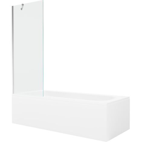 Mexen Vega vasca da bagno rettangolare 170 x 70 cm con rivestimento e schermo a 1 anta 70 cm, trasparente, cromo (1/5)