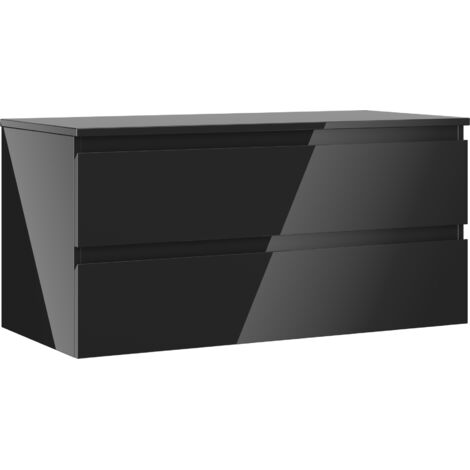 Mexen Orio mobile da bagno sotto il lavabo 100 cm con piano, 2 cassetti, nero lucido - 91A10-10047-2-BFFC70 (1/5)